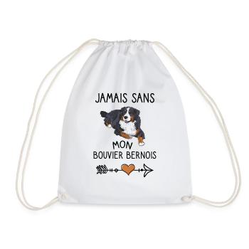 Jamais sans mon bouvier bernois. Humour chien. - Sac de sport léger - blanc - Devant