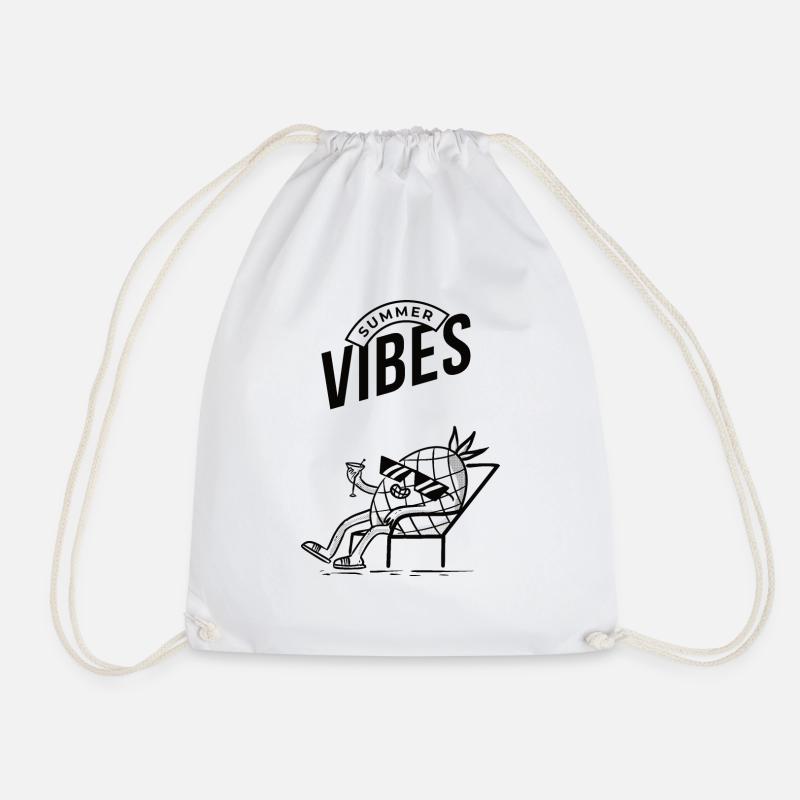 Summer Pineapple - Drawstring Bag - white
