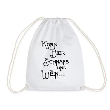 Korn Bier Schnaps - Turnbeutel - Weiß - Vorne