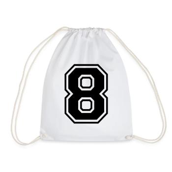 Number 8 Football | Team baseball| university basketball - Drawstring Bag - white - Front
