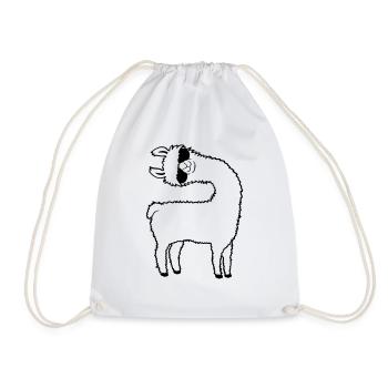 Drôles de lunettes de soleil Lama - Sac de sport léger - blanc - Devant
