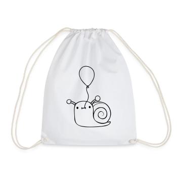 Balloon Snail Cute - Drawstring Bag - white - Front