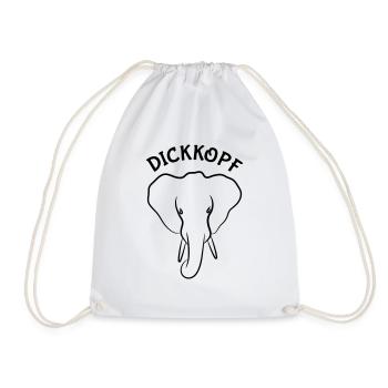 Dickkopf Elefant - Turnbeutel - Weiß - Vorne