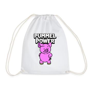 pummel power schweinchen - Turnbeutel - Weiß - Vorne