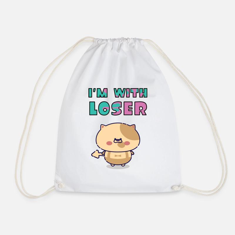 Lil Judd "I'm with loser" - Drawstring Bag - white