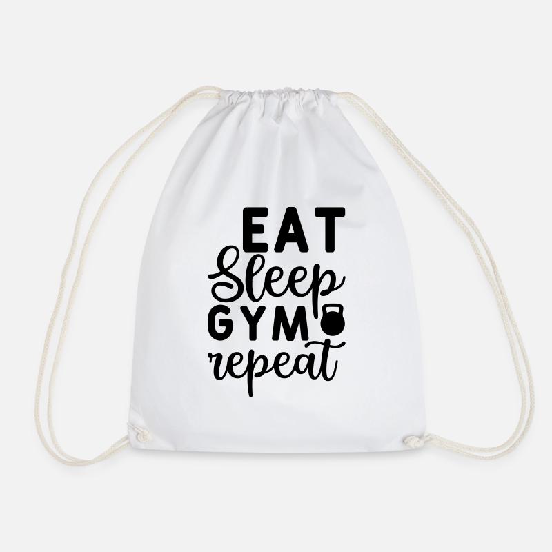 17 eat sleep gym repeat - Turnbeutel - Weiß