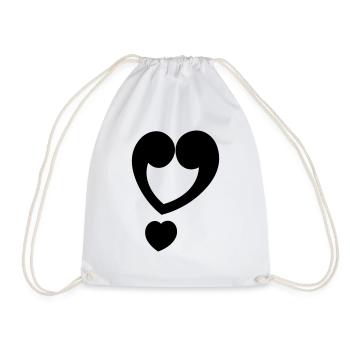 Exclamation mark heart - Drawstring Bag - white - Front
