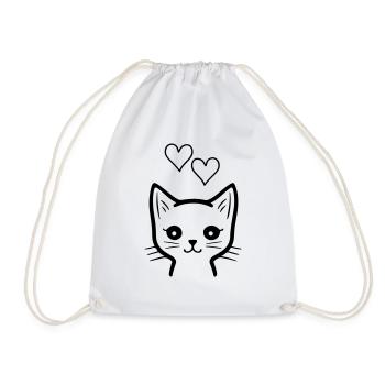 katze liebe - Turnbeutel - Weiß - Vorne