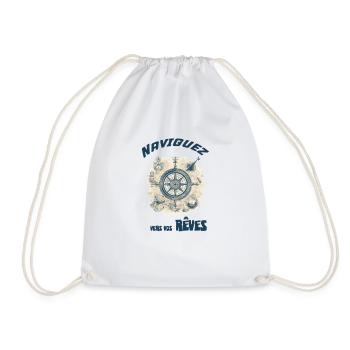 Carte marine ancienne - Sac de sport léger - blanc - Devant