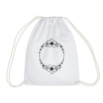 Hibiscus Boho Fleur peinte à la main - Sac de sport léger - blanc - Devant