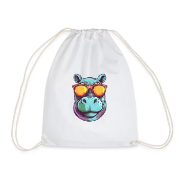 Bif hippopotamus - Drawstring Bag - white - Front