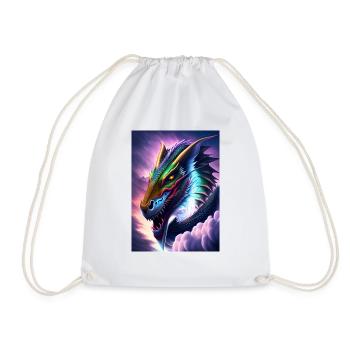 Dragon - Drawstring Bag - white - Front