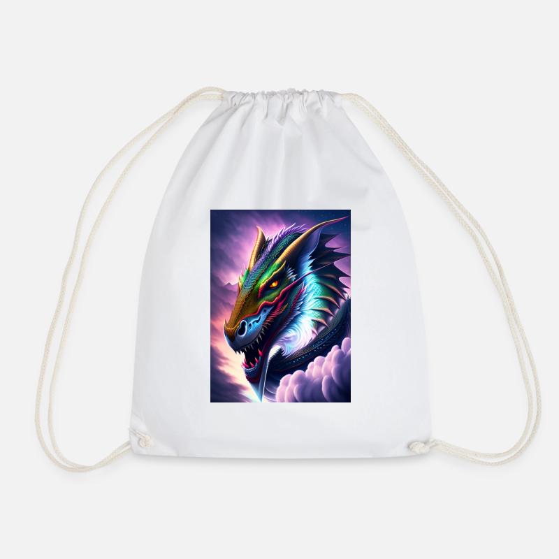 Dragon - Drawstring Bag - white
