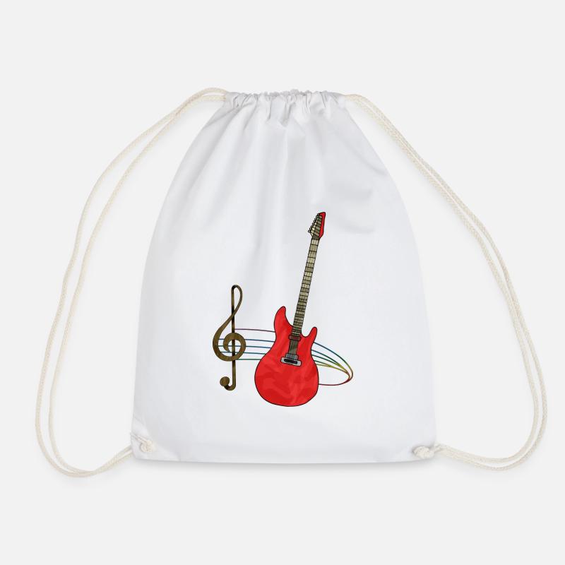 Gitarre - Turnbeutel - Weiß