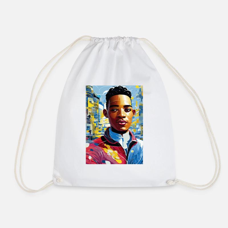 A Young Artist (Artwork Collection) - Drawstring Bag - white