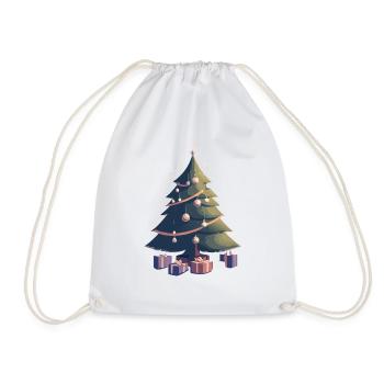 Glowing Christmas Tree - Drawstring Bag - white - Front