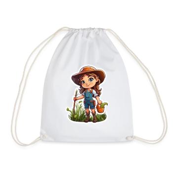 Agriculteur / Agriculteur / Ferme / Récolte / Femme - Sac de sport léger - blanc - Devant