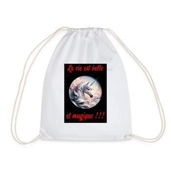 La vie est belle et magique. - Sac de sport léger - blanc - Devant
