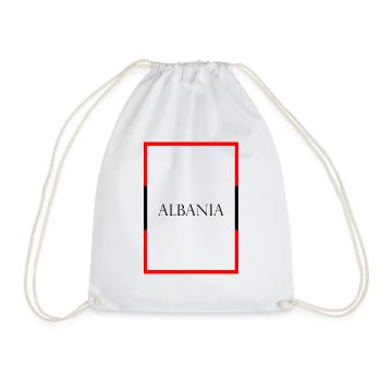 Albanie Albanie Lettrage de déclaration avec drapeau - Sac de sport léger - blanc - Devant