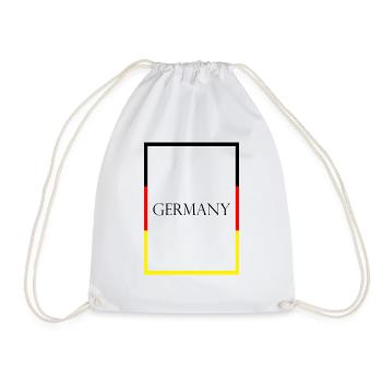 Deutschland Germany Statement Schriftzug mit Fahne - Turnbeutel - Weiß - Vorne