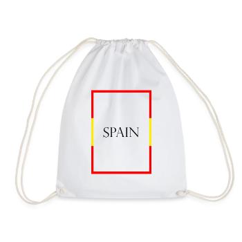 Spain Spain Statement Lettering with Flag - Drawstring Bag - white - Front