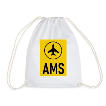 Amsterdam Airport - Drawstring Bag - white - Front