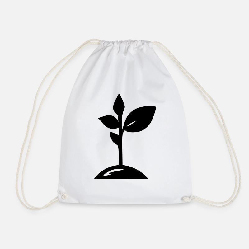 Plant Sprout - Drawstring Bag - white