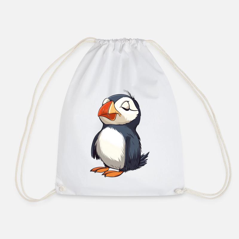 Sleeping Puffin - Turnbeutel - Weiß