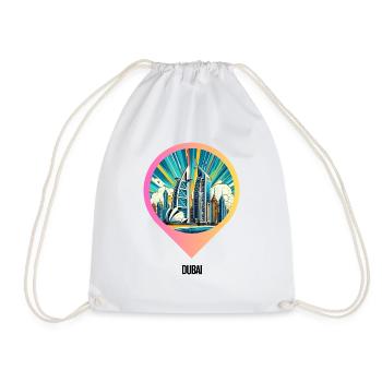 AI Design: Comic Cityscape of Dubai - Turnbeutel - Weiß - Vorne