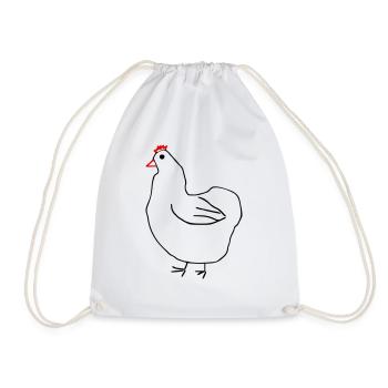 Dickes Huhn - Turnbeutel - Weiß - Vorne