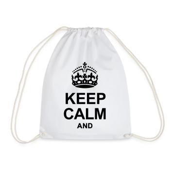 Keep Calm and write your text - Drawstring Bag - white - Front