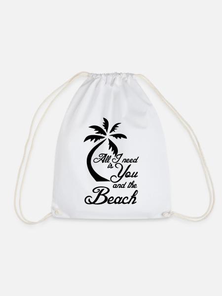 Beach Ferien Strand Urlaub Spruch Geschenk - Turnbeutel - Weiß