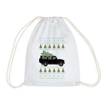 Defender 110 Black Christmas Light - Drawstring Bag - white - Front