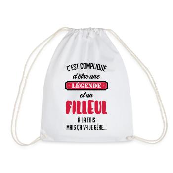 Parrain / Marraine / Filleule / Filleul / Baptême - Sac de sport léger - blanc - Devant