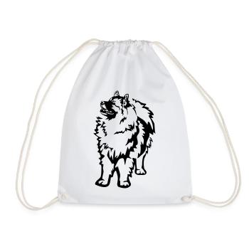 Keeshond - Drawstring Bag - white - Front