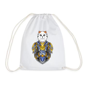Knight Cat Cat Breed Exotic Shorthair Cat - Drawstring Bag - white - Front