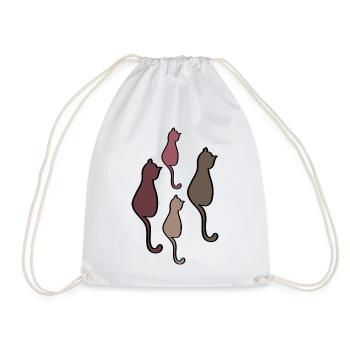 Feline - Drawstring Bag - white - Front