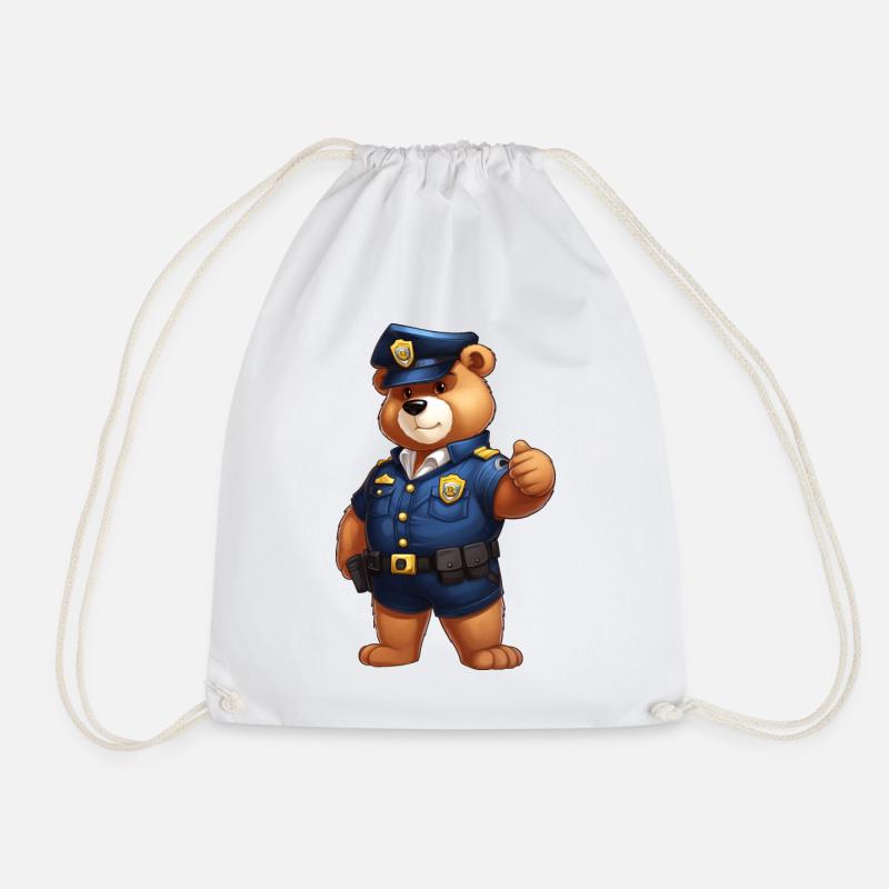 Bärchen Polizei - Turnbeutel - Weiß