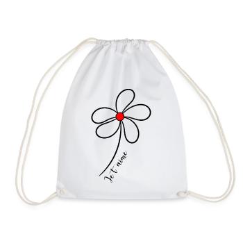 VALENTINE'S DAY. Bachelorette party. I LOVE YOU. I LOVE YOU. LOVE - Drawstring Bag - white - Front