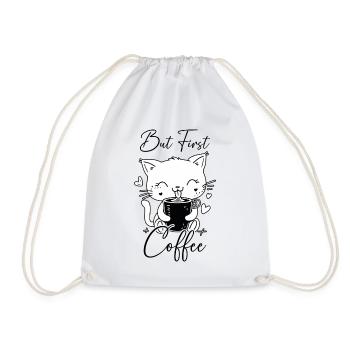 Café De Chat Mais Premier Café Matin Grouch Drôle - Sac de sport léger - blanc - Devant