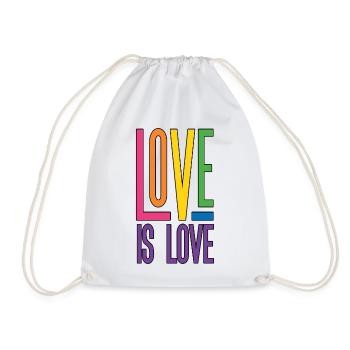 LGBTQ Pride Month - Love is Love - Drawstring Bag - white - Front
