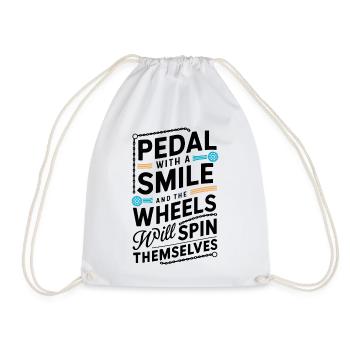 Bike-Motiv mit inspirierendem Zitat - Turnbeutel - Weiß - Vorne