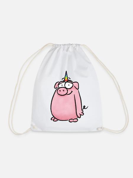 Einhorn Schwein - Turnbeutel - Weiß