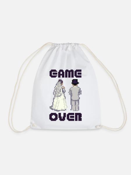 GAME OVER Junggesellenabschied Bräutigam - Turnbeutel - Weiß