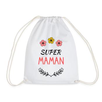 MAMAN. FÊTE DES MÈRES. BONNE FÊTE MAMAN. FÊTE - Sac de sport léger - blanc - Devant