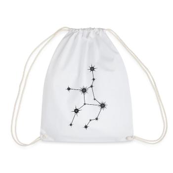 Vierge Étoile Constellation Signe du zodiaque Noir et Gris - Sac de sport léger - blanc - Devant