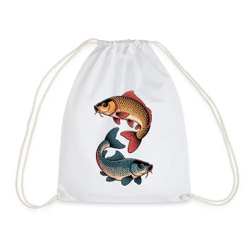Colored Carp Fish - Drawstring Bag - white - Front