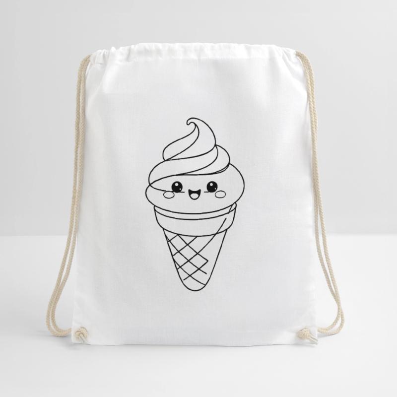 Softeis Eiscreme Icon Minimal Statement Drawstring Bag