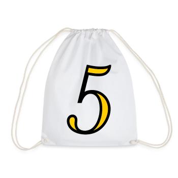 5. JUBILÄUM. 5 JAHRE. 5. JUBILÄUM - Turnbeutel - Weiß - Vorne