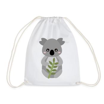 Koala à l’étreinte de feuille - Sac de sport léger - blanc - Devant